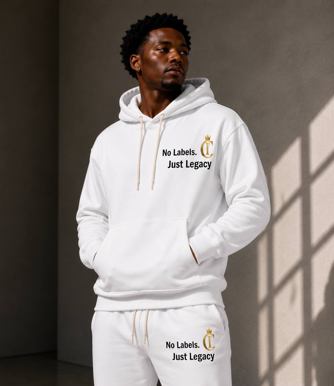 "No Labels. Just Legacy"The Chic Co. Gold Crown Monogram Hoodie