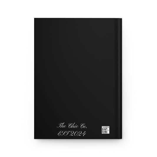 Elegant Black Woman Hardcover Journal — Matte Notebook for Reflection, Goals & Creativity