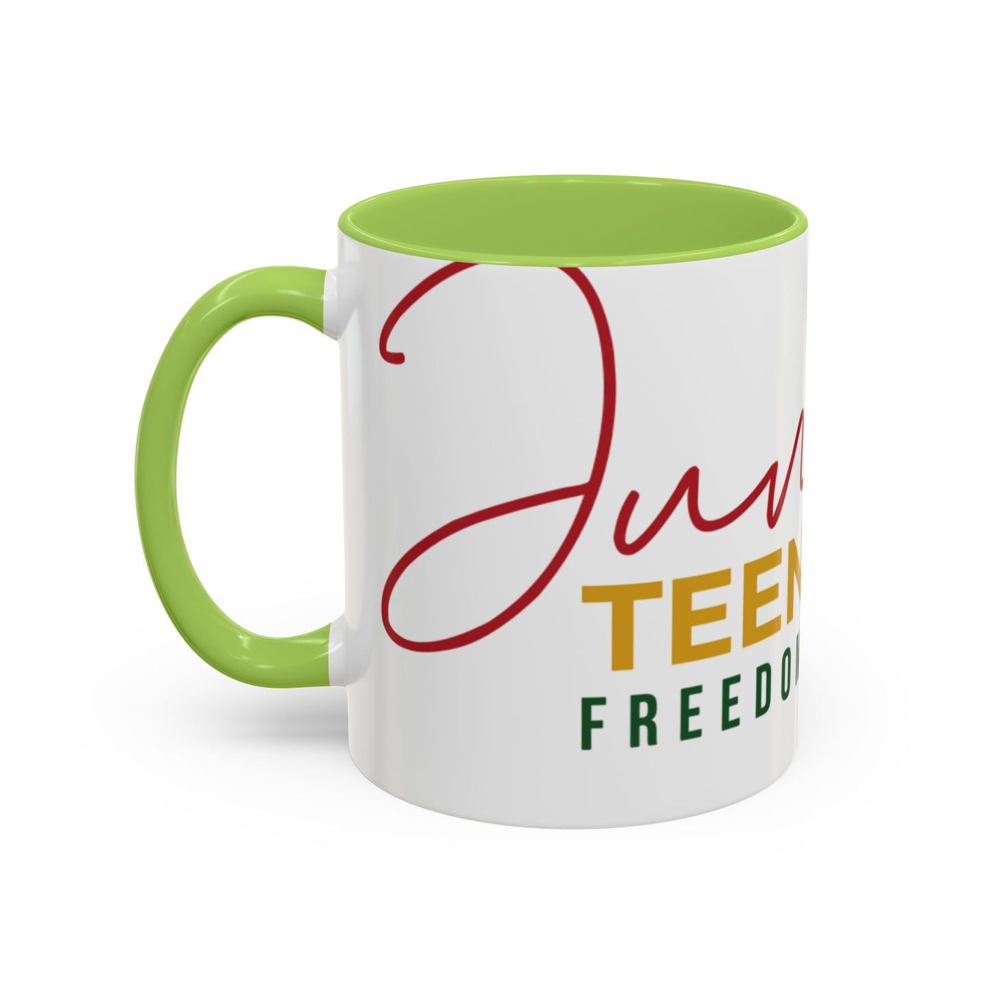 Juneteenth Coffee Mug — Black Woman Portrait "Juneteenth Freedom Day" Accent Mug