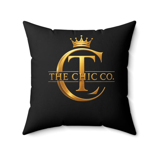 Faux Suede Pillow — The Chic Co. Signature Gold Crown Logo Accent Pillow