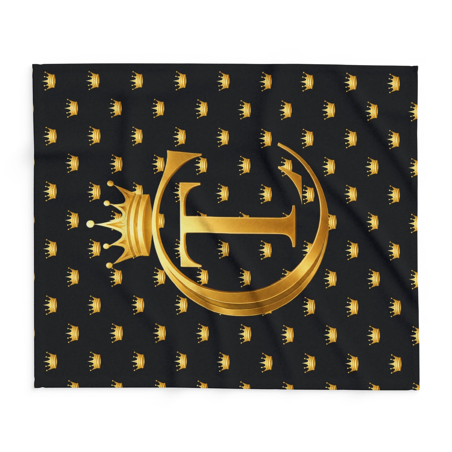 The Chic Co. SIgnature Gold Crown Arctic Fleece Blanket