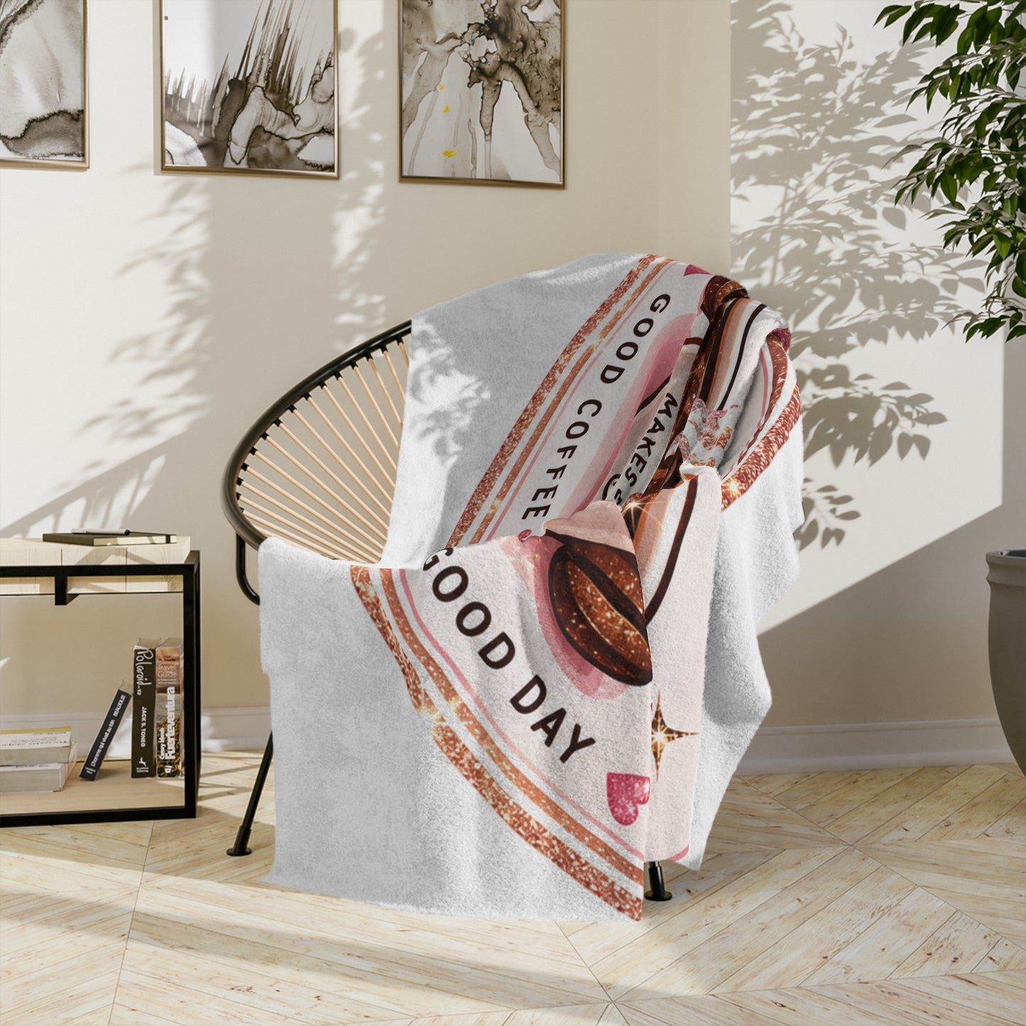 Cozy Coffee Lover Velveteen Blanket — Soft Plush Throw for Relaxing Days