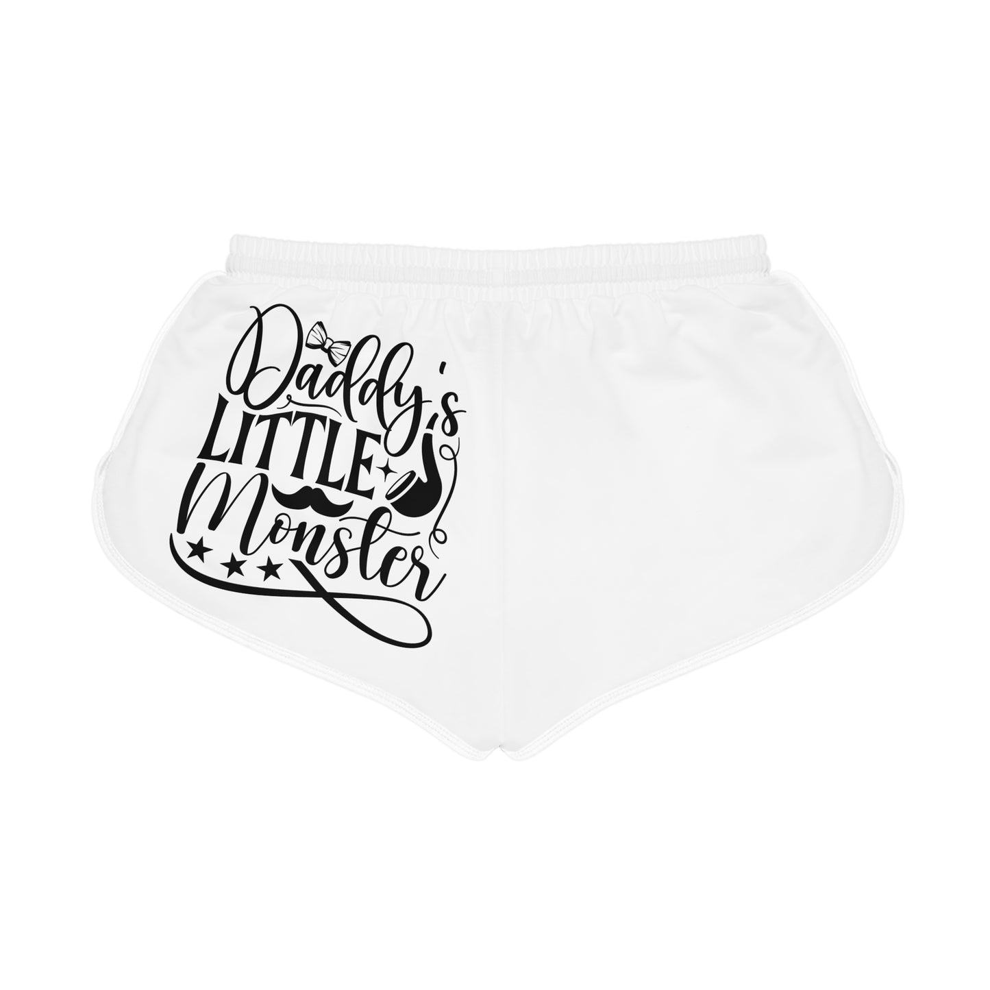 Women's Relaxed Shorts with Playful 'Daddy is Little Monster' Graphic