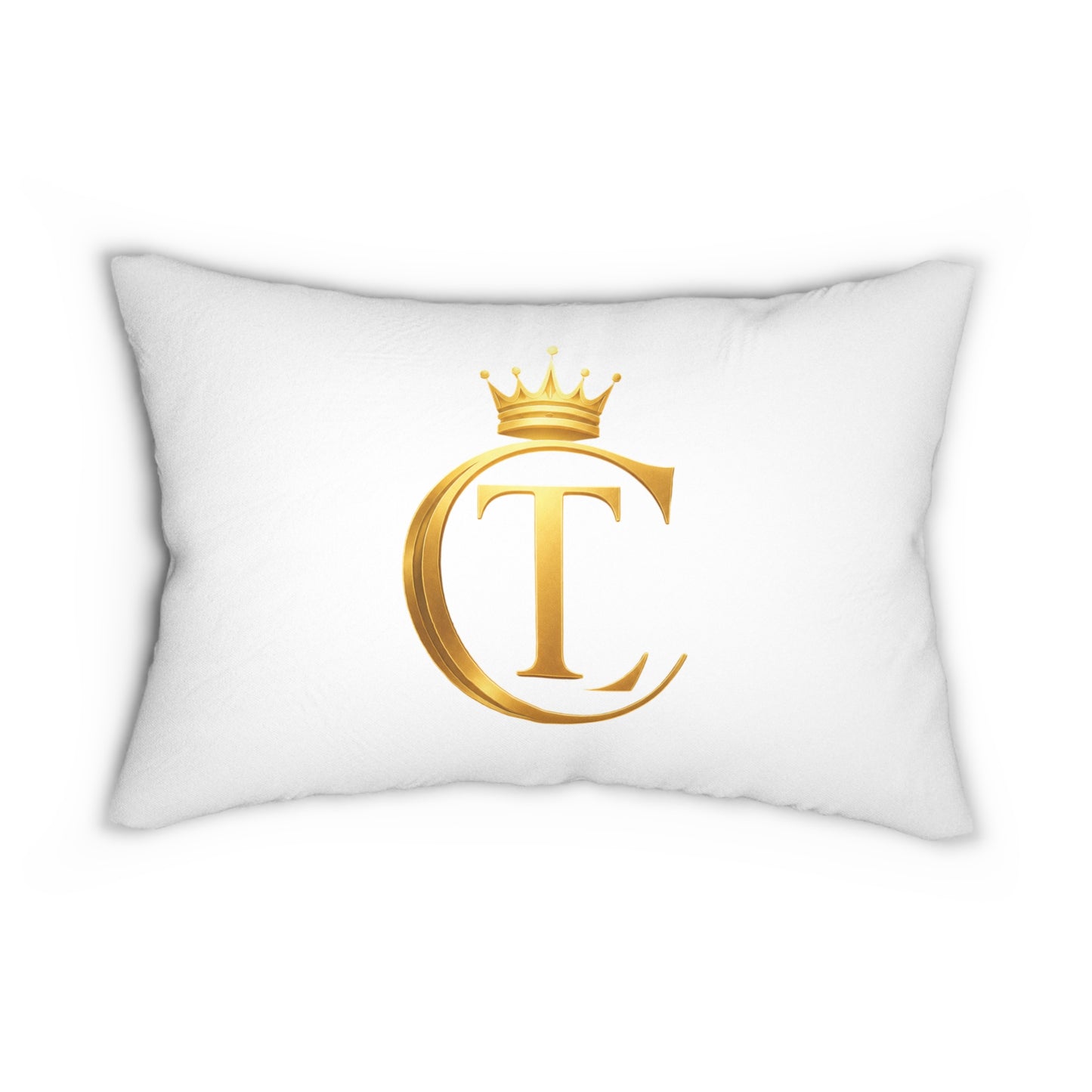 The Chic Co. Signature Gold Crown Monogram Lumbar Pillow