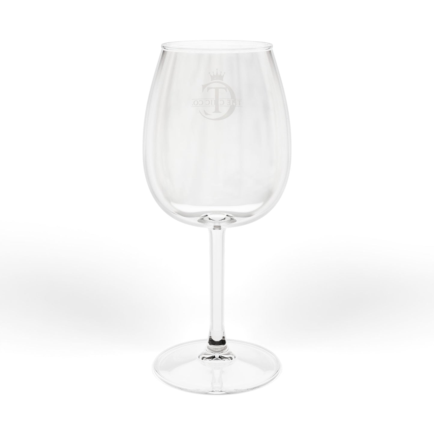 The Chic Co. Signature Gold Crown Monogram Wine Glass — 12oz Stemmed Glass