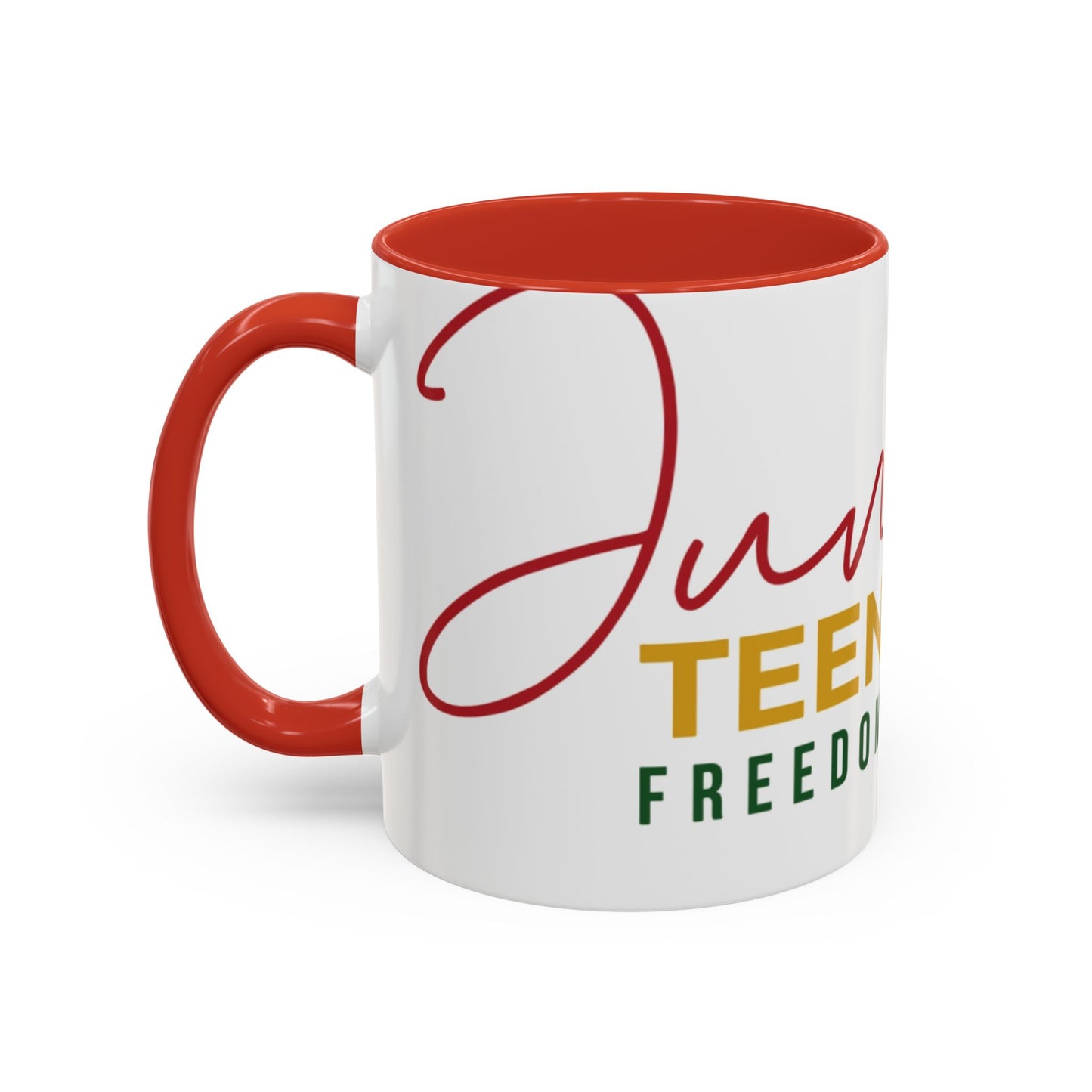 Juneteenth Coffee Mug — Black Woman Portrait "Juneteenth Freedom Day" Accent Mug