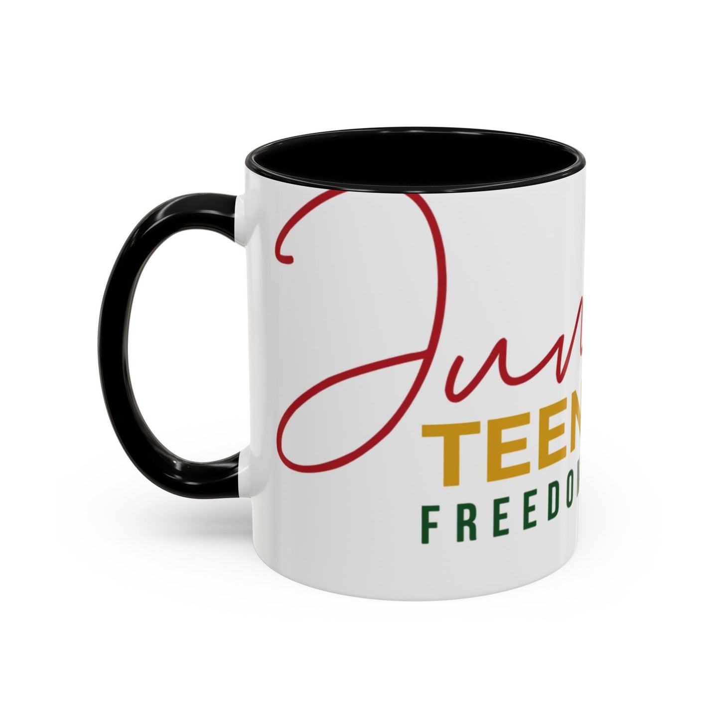 Juneteenth Coffee Mug — Black Woman Portrait "Juneteenth Freedom Day" Accent Mug