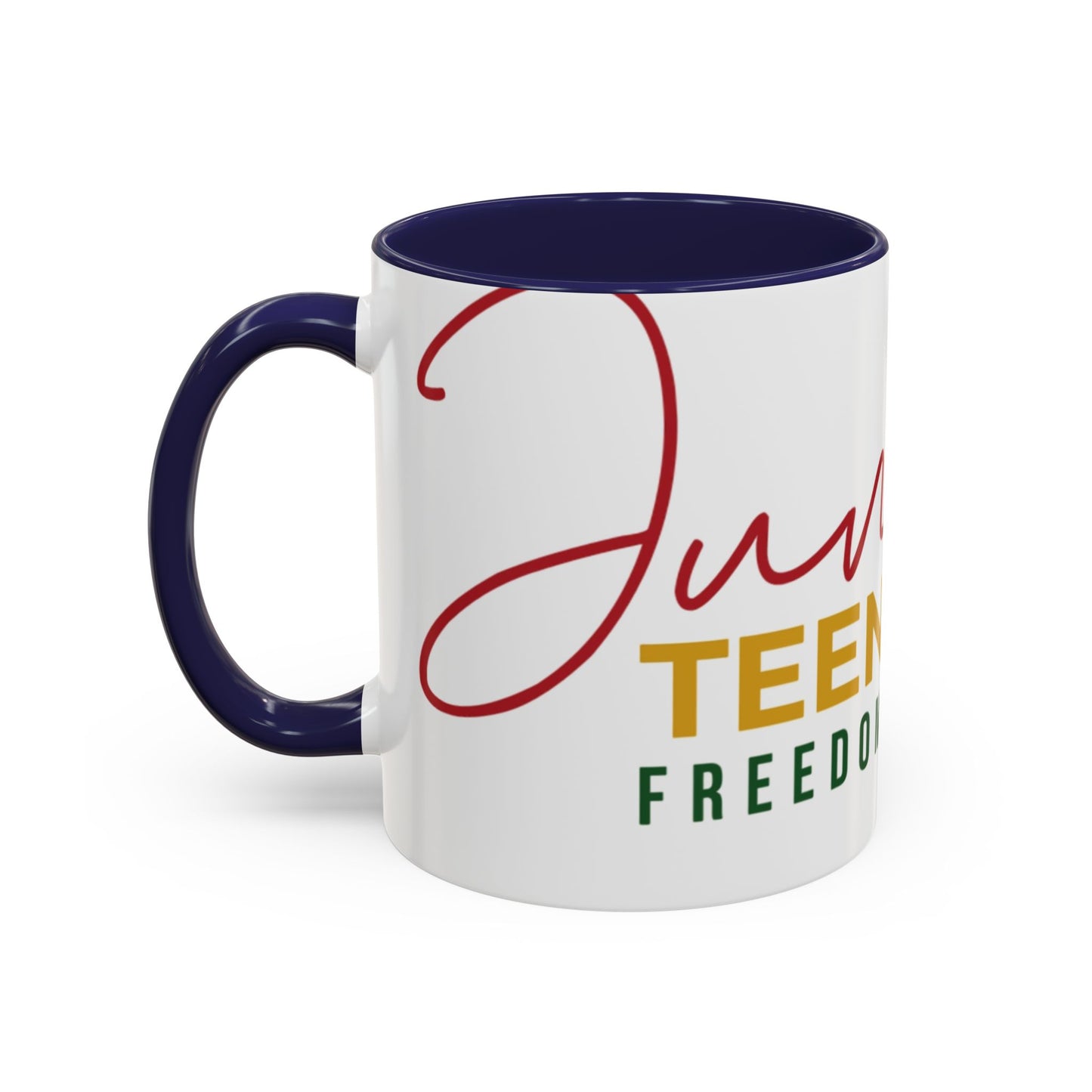 Juneteenth Coffee Mug — Black Woman Portrait "Juneteenth Freedom Day" Accent Mug