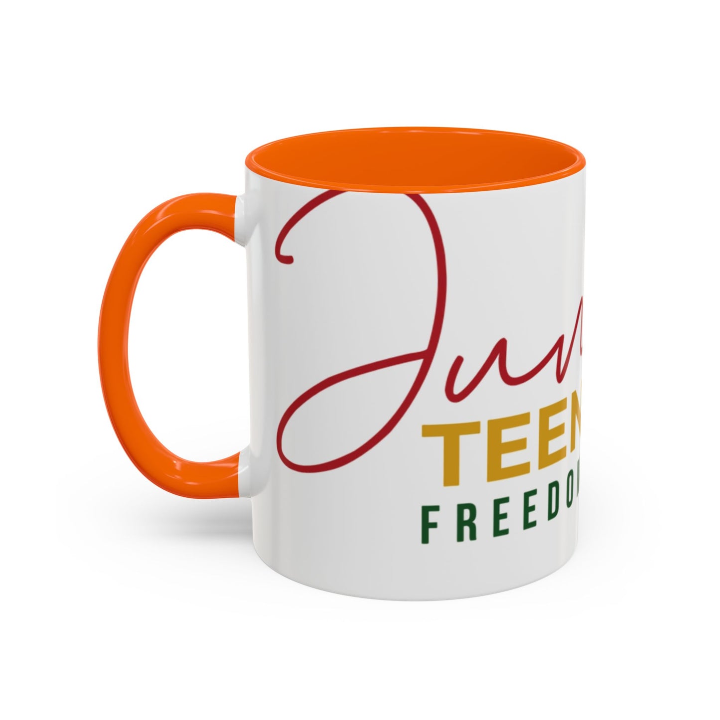 Juneteenth Coffee Mug — Black Woman Portrait "Juneteenth Freedom Day" Accent Mug
