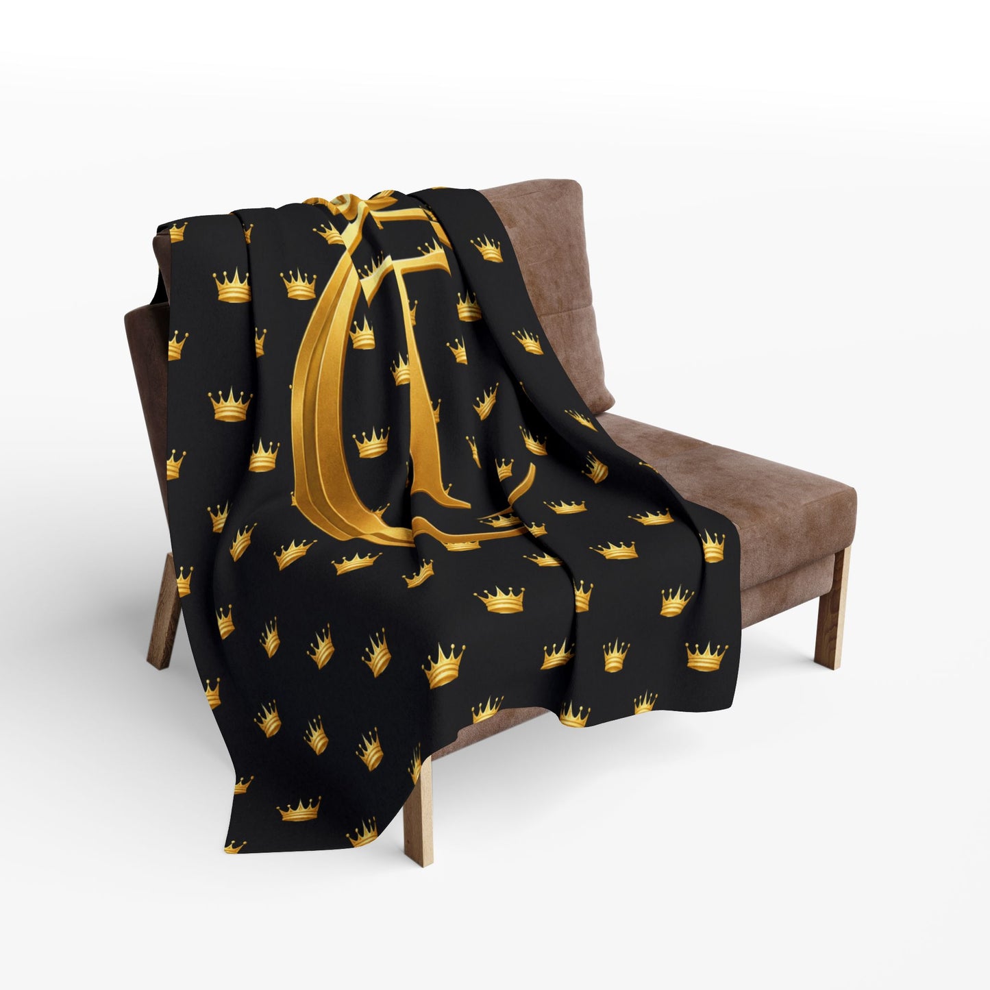 The Chic Co. SIgnature Gold Crown Arctic Fleece Blanket
