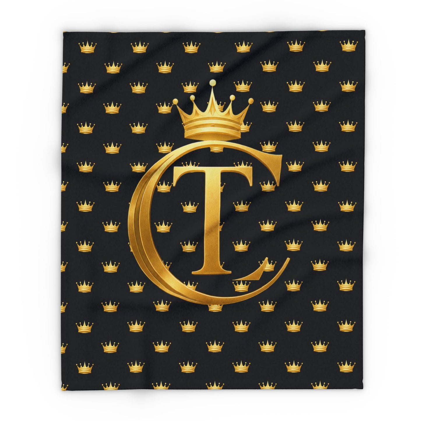The Chic Co. SIgnature Gold Crown Arctic Fleece Blanket