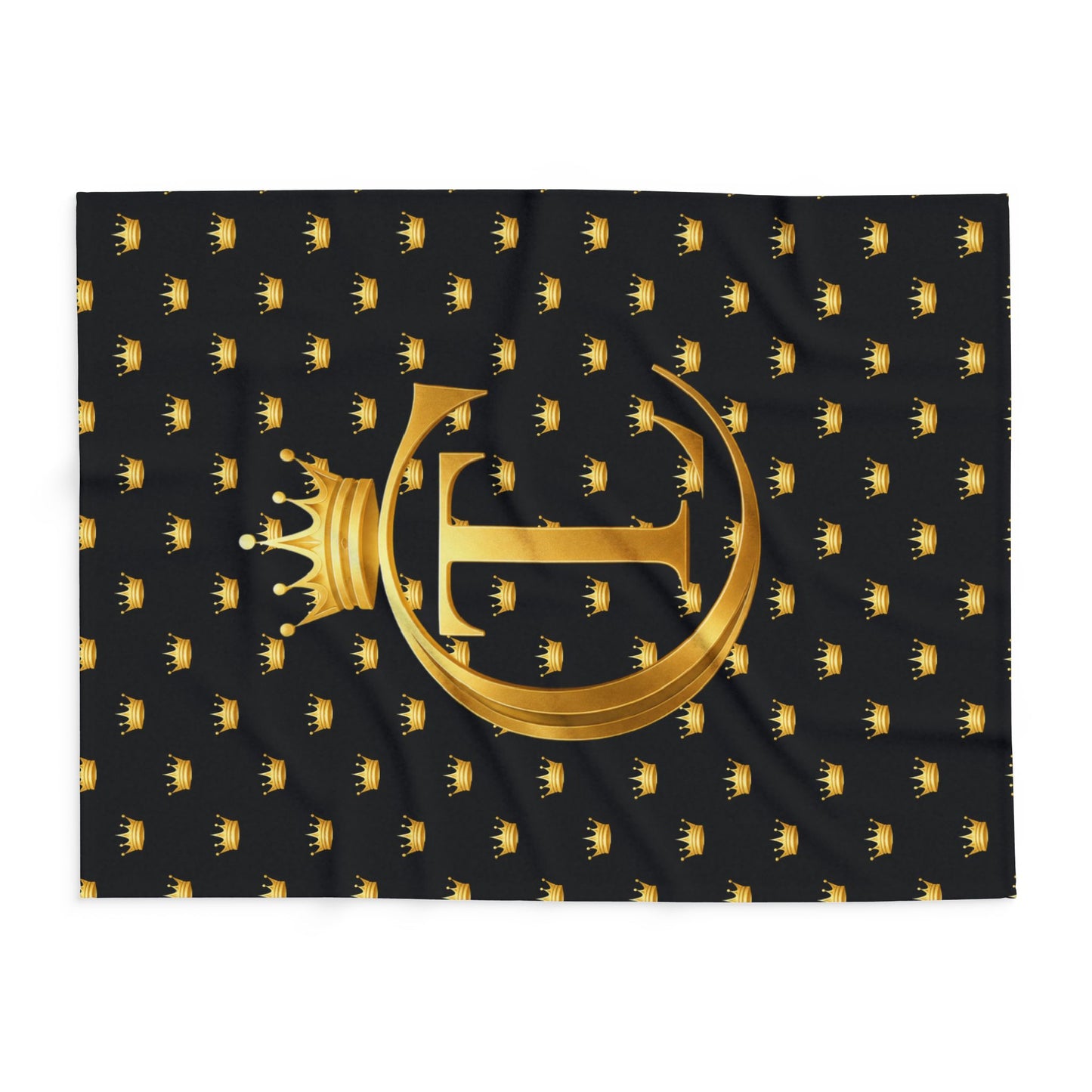 The Chic Co. SIgnature Gold Crown Arctic Fleece Blanket