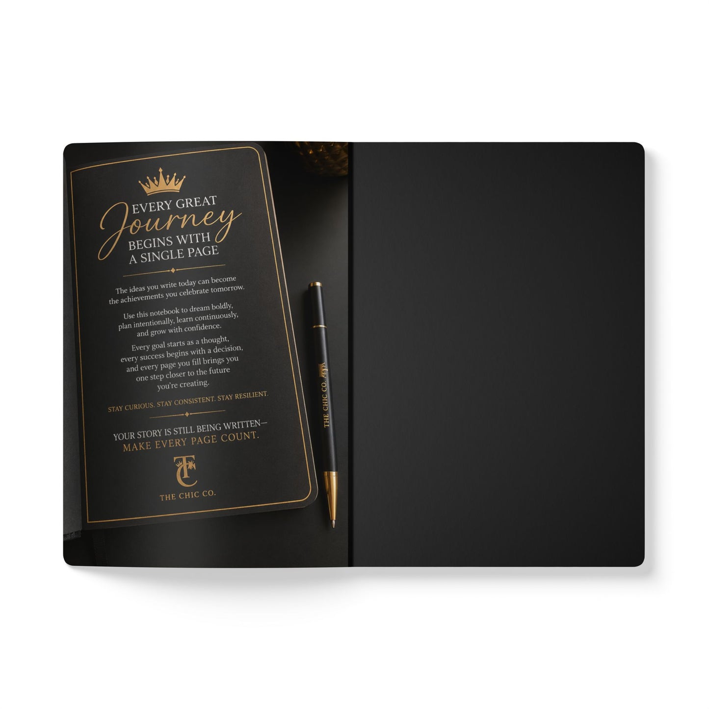The Chic Co. Signature Gold Crown Monogram Journal