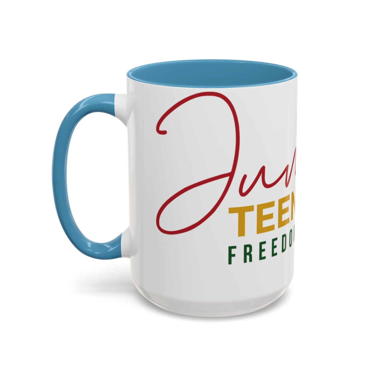 Juneteenth Coffee Mug — Black Woman Portrait "Juneteenth Freedom Day" Accent Mug