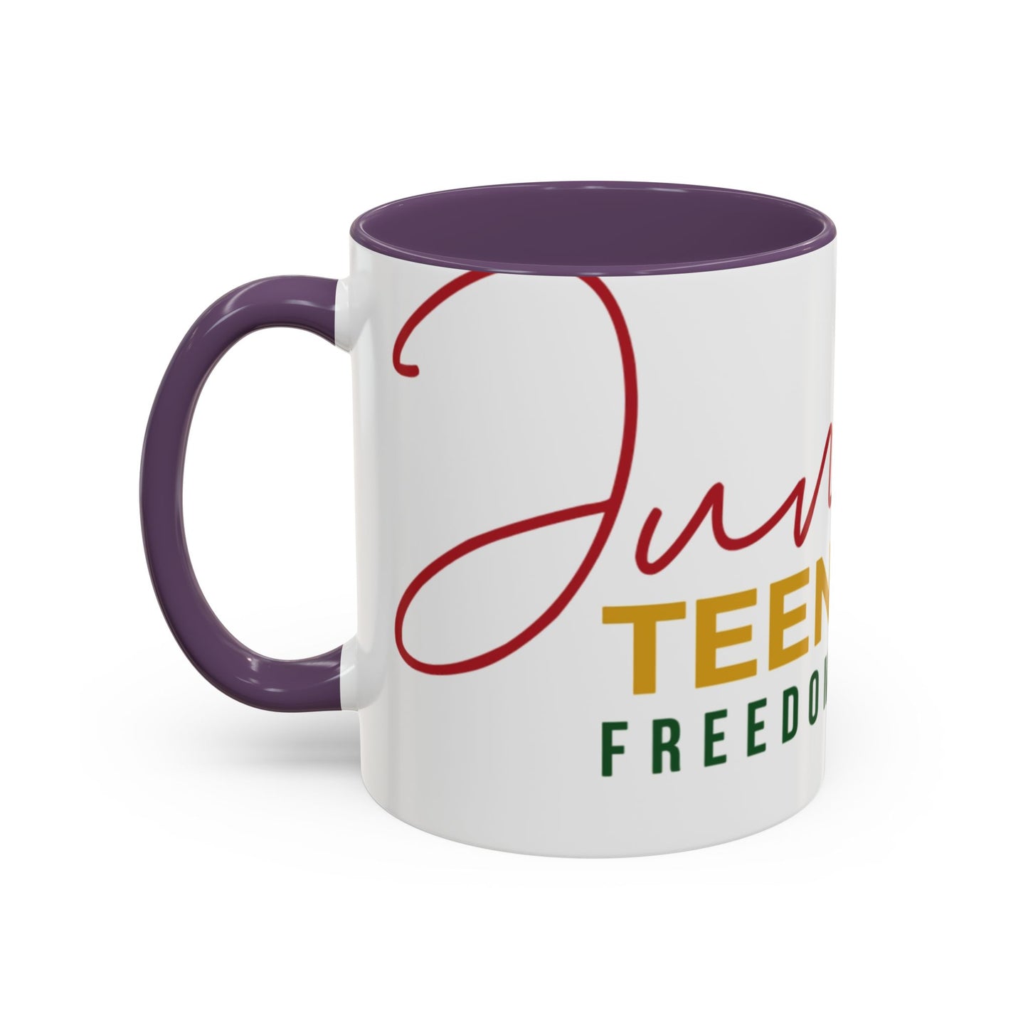 Juneteenth Coffee Mug — Black Woman Portrait "Juneteenth Freedom Day" Accent Mug