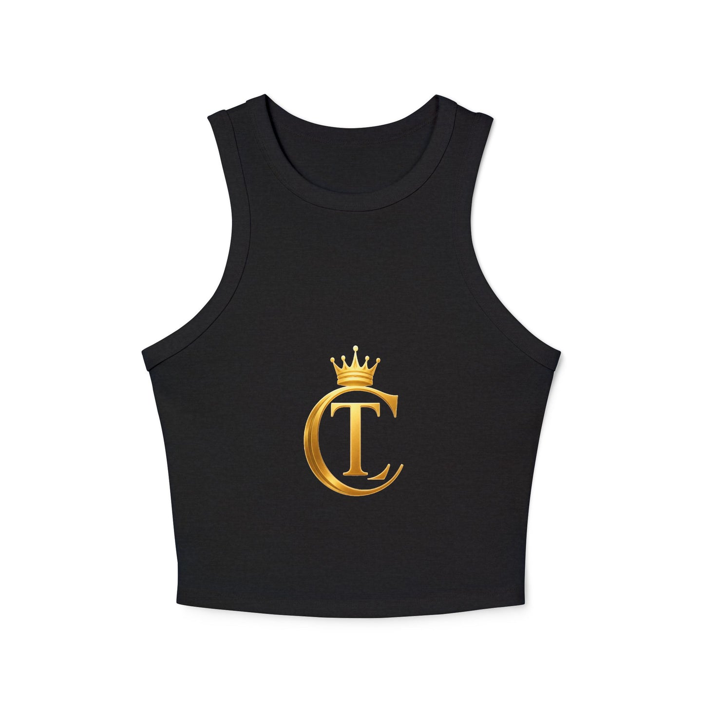 Gold Crown Monogram Racer Tank Top
