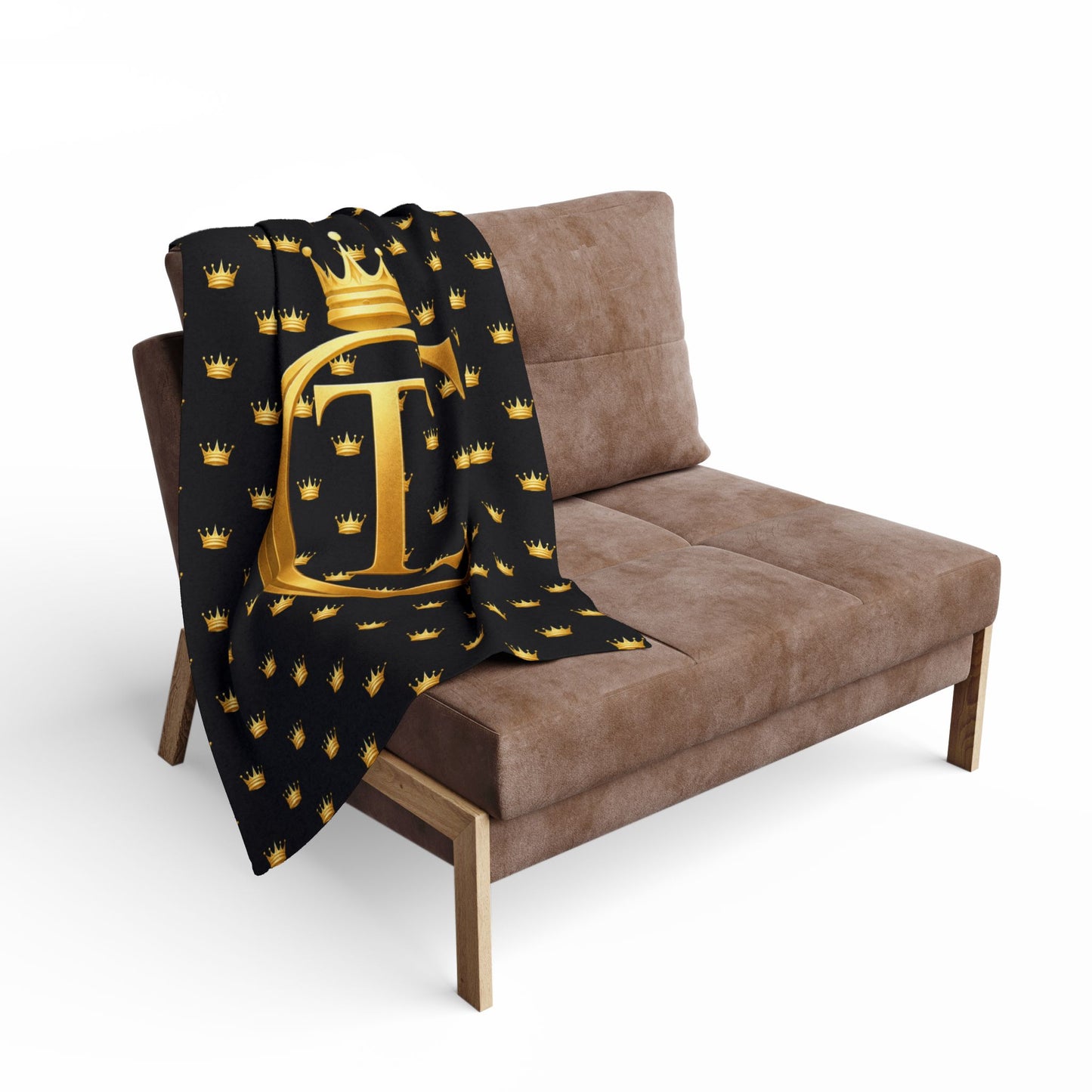 The Chic Co. SIgnature Gold Crown Arctic Fleece Blanket