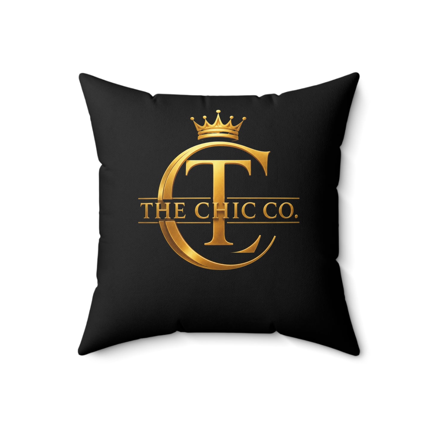 Faux Suede Pillow — The Chic Co. Signature Gold Crown Logo Accent Pillow