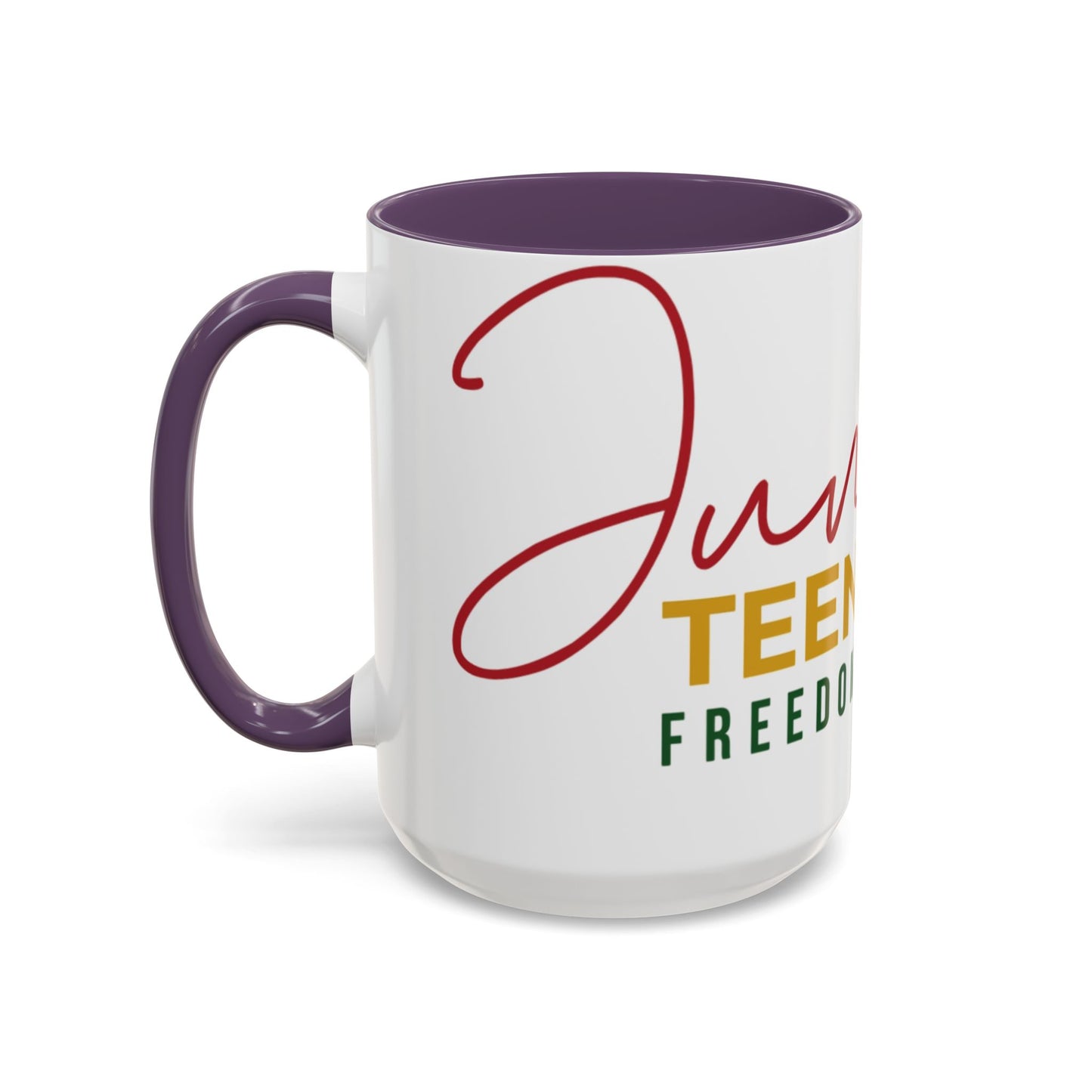Juneteenth Coffee Mug — Black Woman Portrait "Juneteenth Freedom Day" Accent Mug