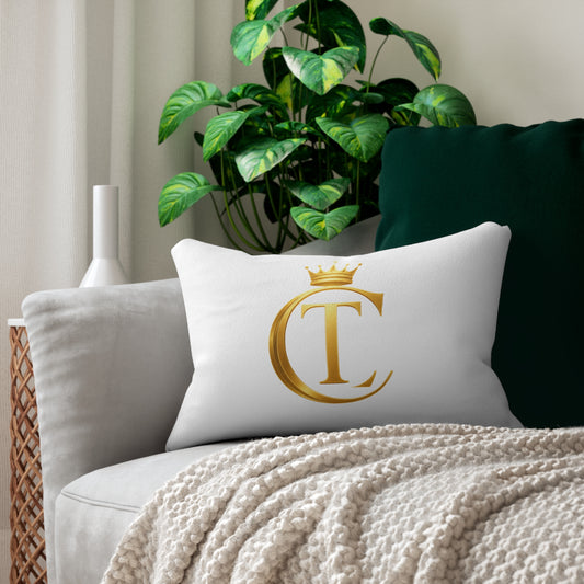 The Chic Co. Signature Gold Crown Monogram Lumbar Pillow