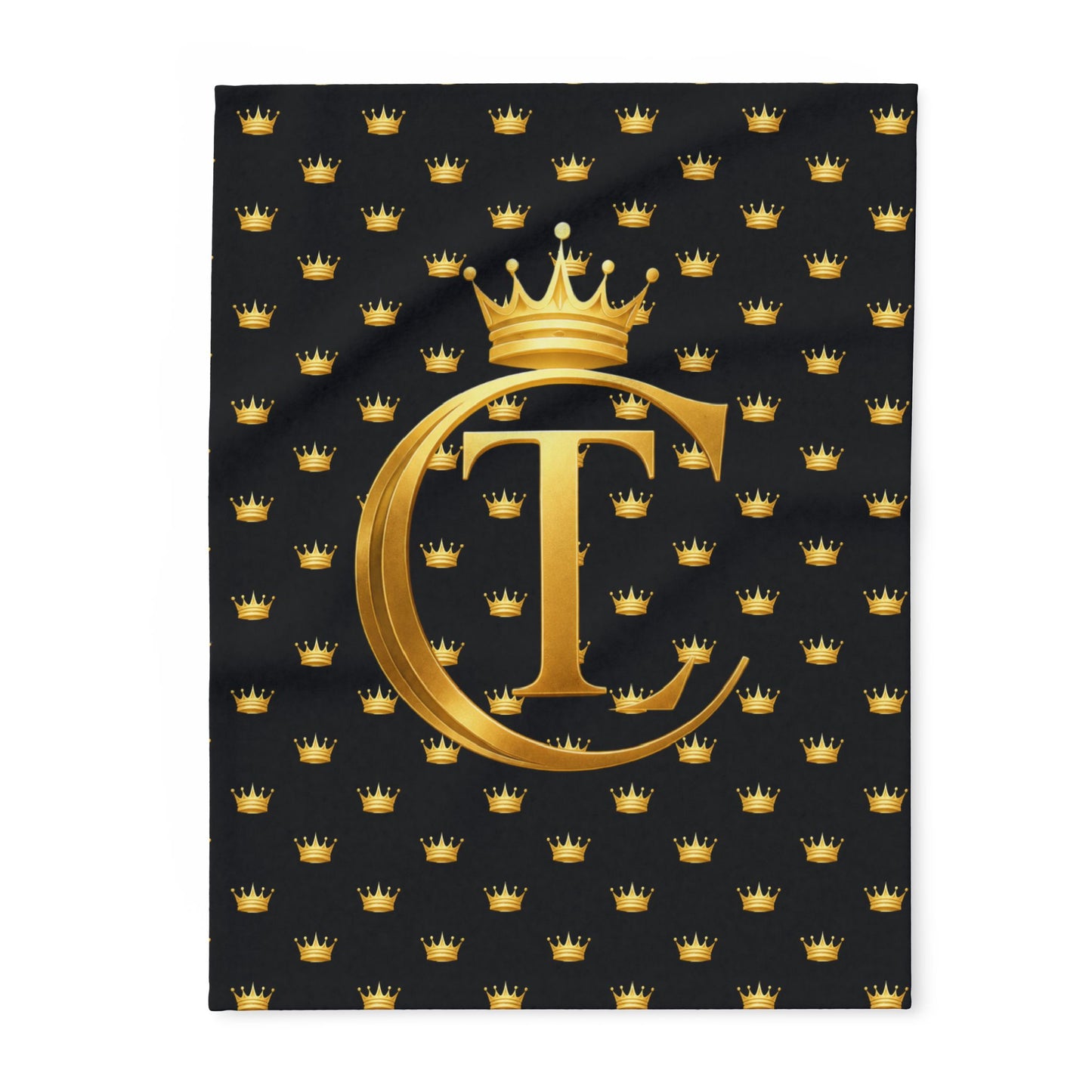 The Chic Co. SIgnature Gold Crown Arctic Fleece Blanket