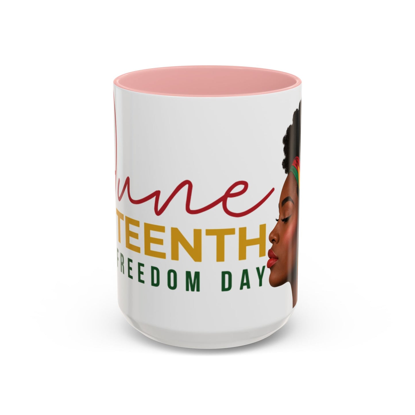 Juneteenth Coffee Mug — Black Woman Portrait "Juneteenth Freedom Day" Accent Mug