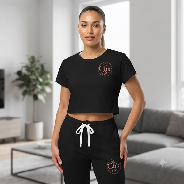 The Chic Co. Rose Gold Logo Crop Top