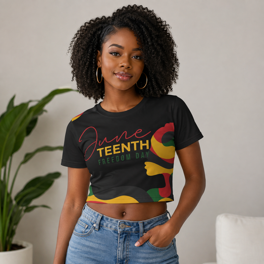 Juneteenth Freedom Day Crop Tee — Black History Celebration Top