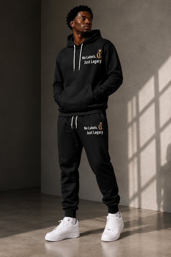 No Labels Just Legacy Athletic Joggers — The Chic Co. Gold Crown Monogram Sweatpants