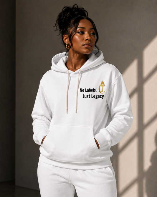 "No Labels. Just Legacy"The Chic Co. Gold Crown Monogram Hoodie