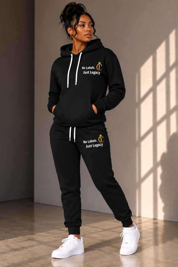 No Labels Just Legacy Athletic Joggers — The Chic Co. Gold Crown Monogram Sweatpants