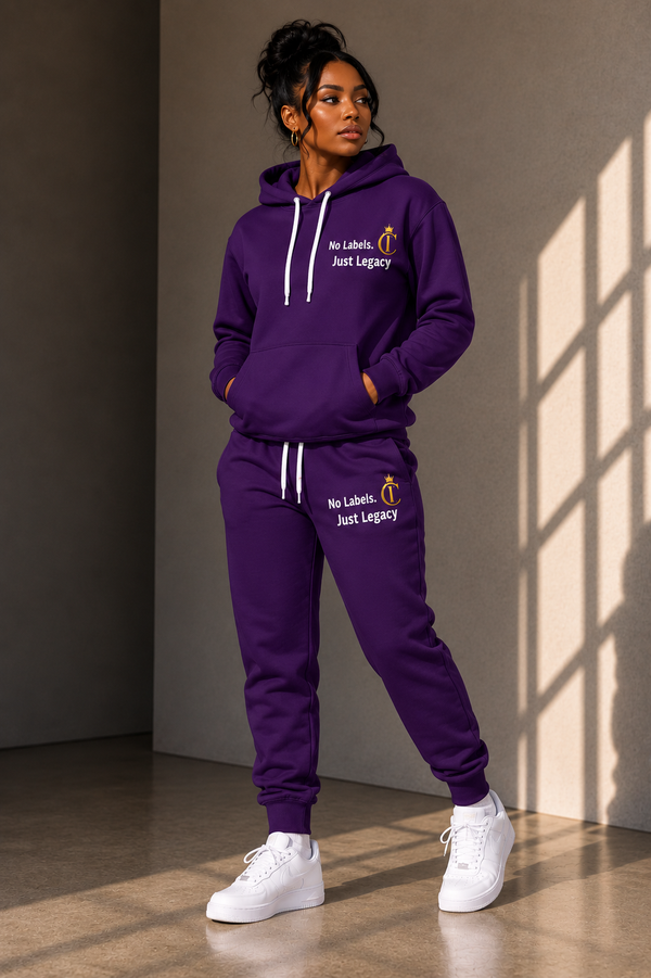 No Labels Just Legacy Athletic Joggers — The Chic Co. Gold Crown Monogram Sweatpants