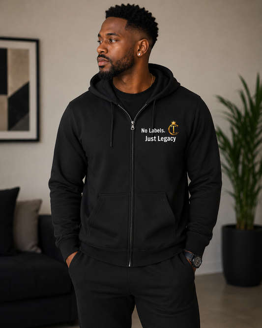 The Chic Co. Signature "No Labels, Just Legacy" Zip-Up Hoodie