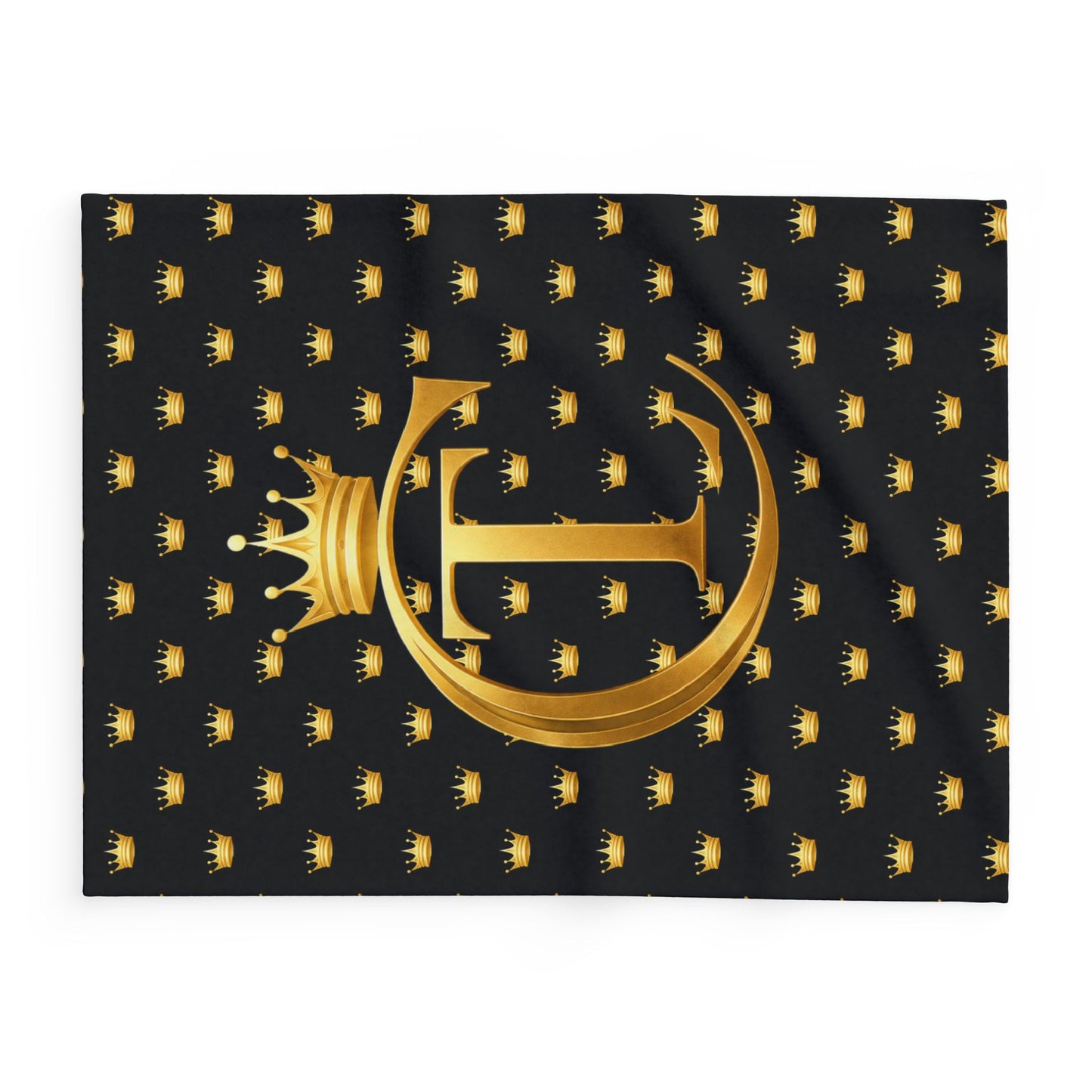 The Chic Co. SIgnature Gold Crown Arctic Fleece Blanket