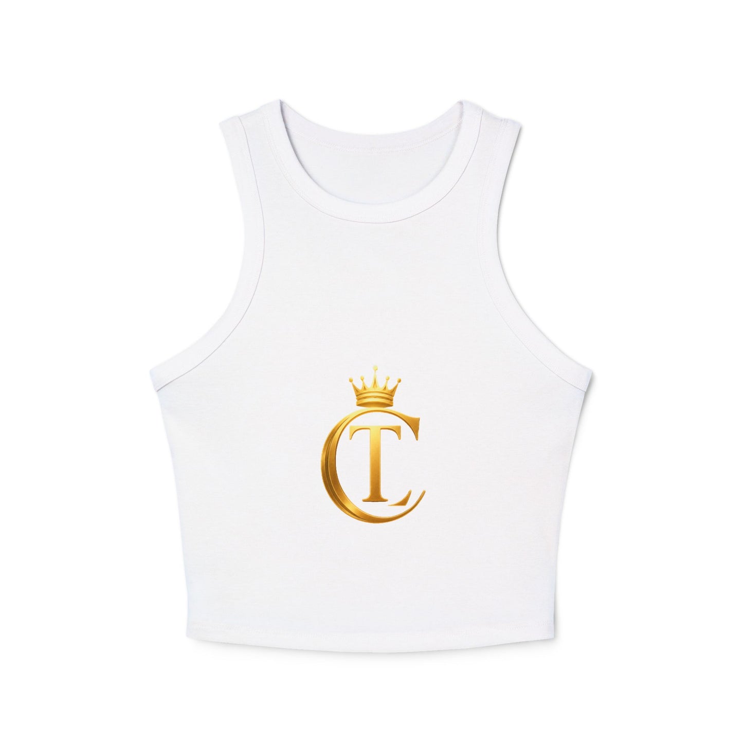 Gold Crown Monogram Racer Tank Top