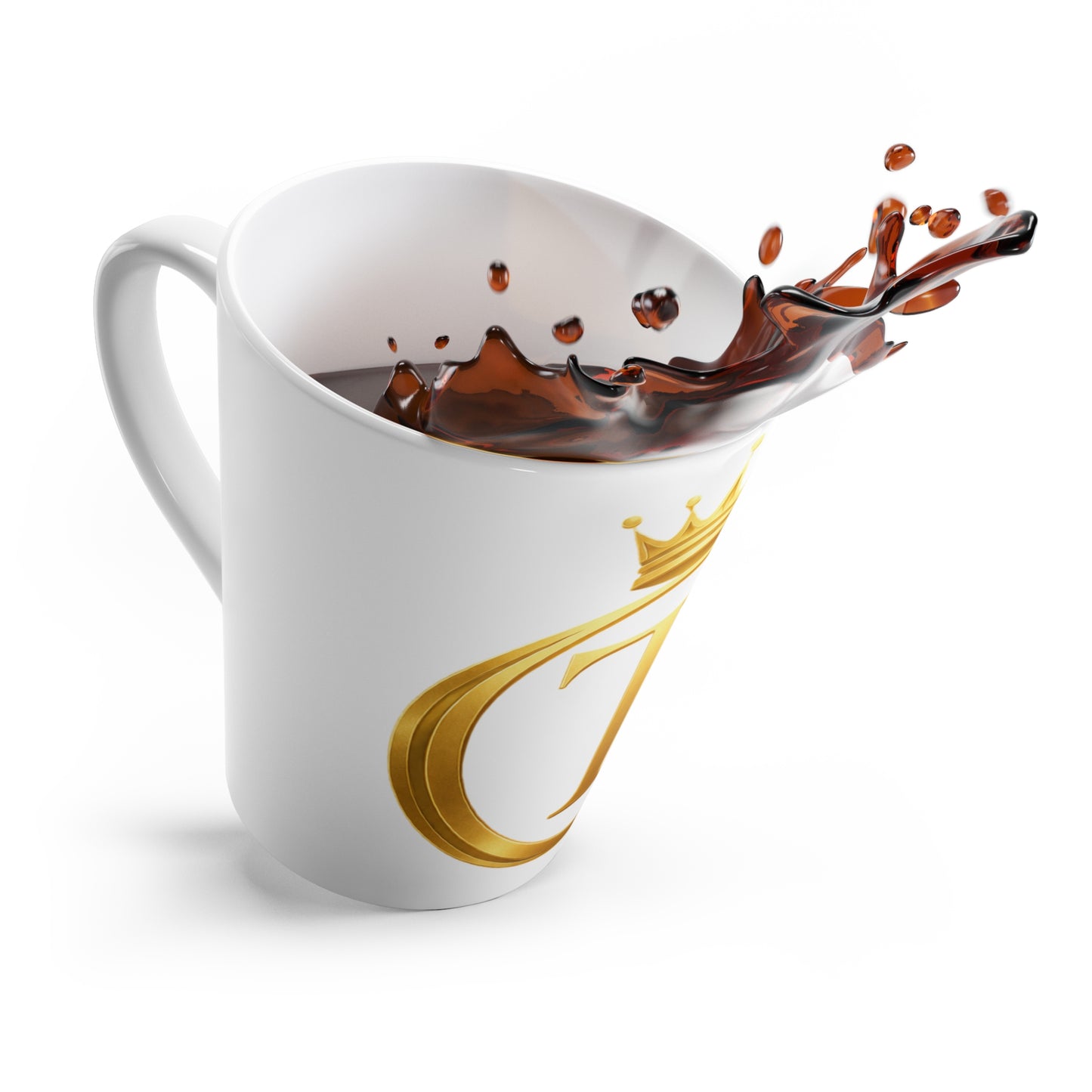 The Chic Co. Gold Crown Monogram Latte Mug — Coffee Cup