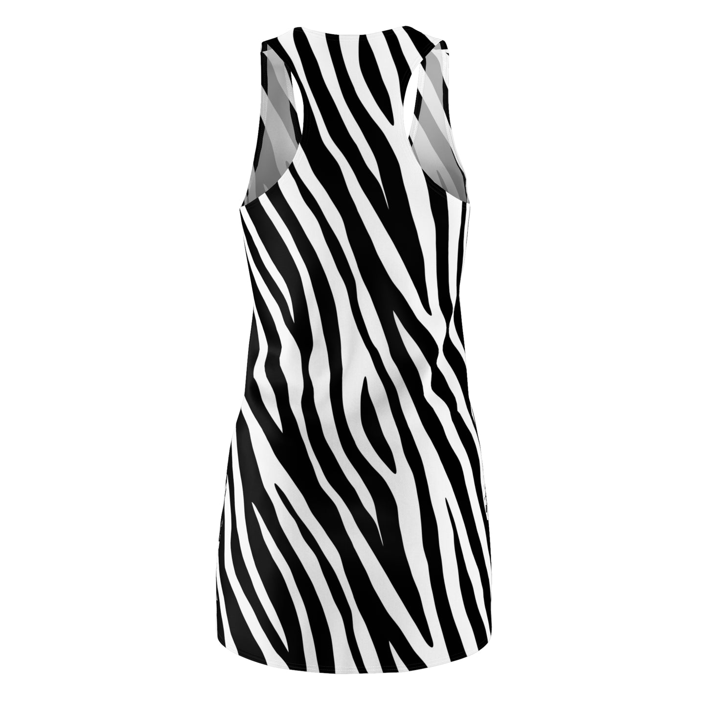 Zebra Print Racerback Dress — Black & White Animal Stripe Sundress