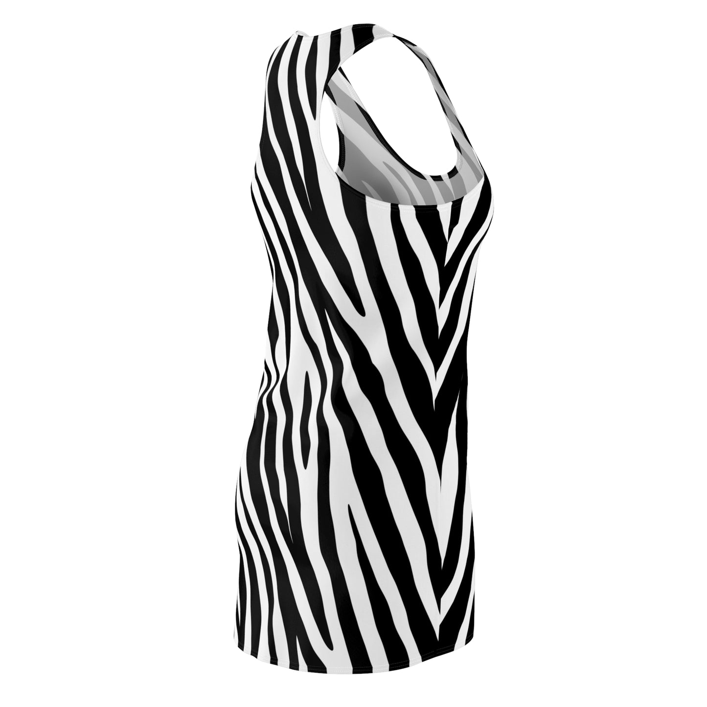 Zebra Print Racerback Dress — Black & White Animal Stripe Sundress
