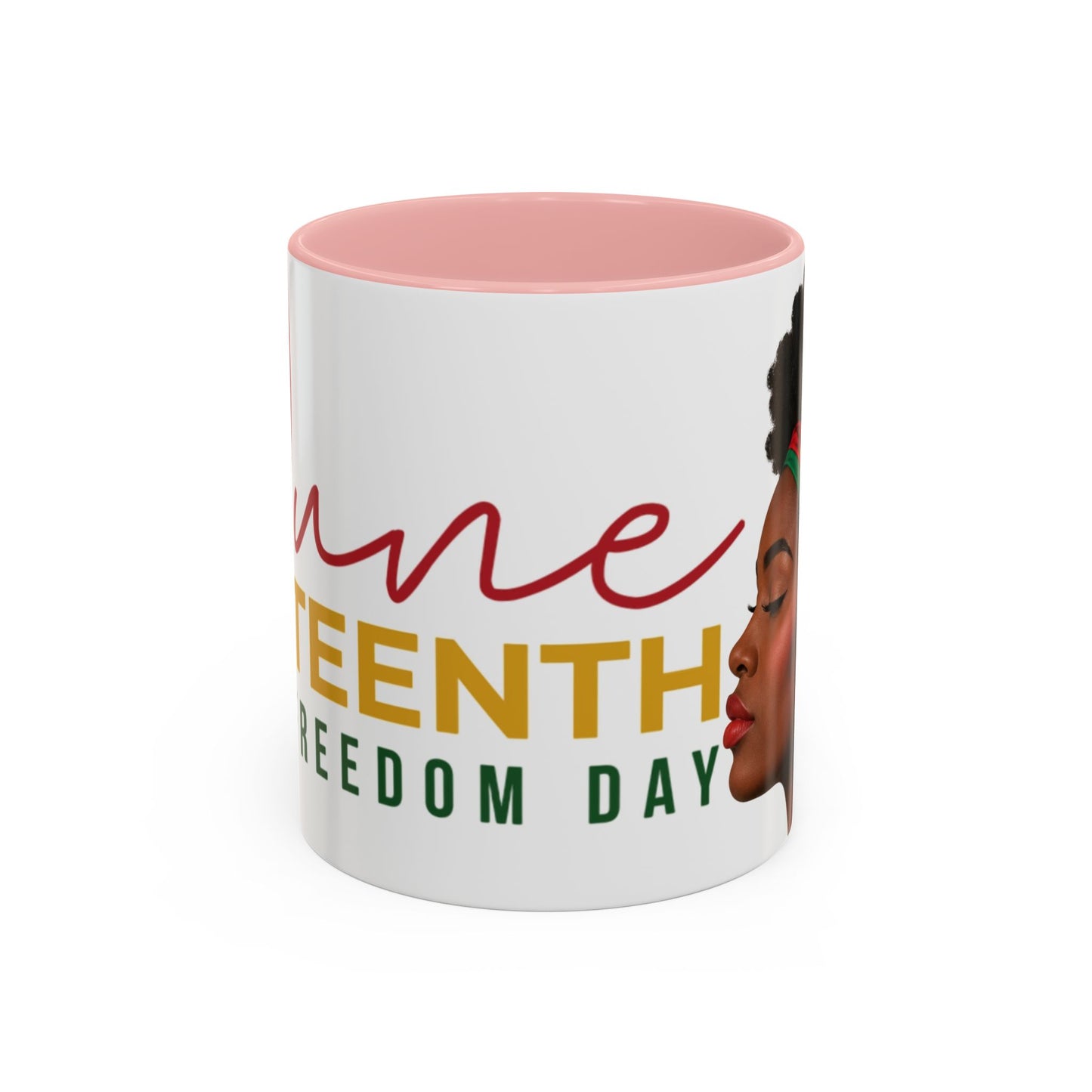 Juneteenth Coffee Mug — Black Woman Portrait "Juneteenth Freedom Day" Accent Mug