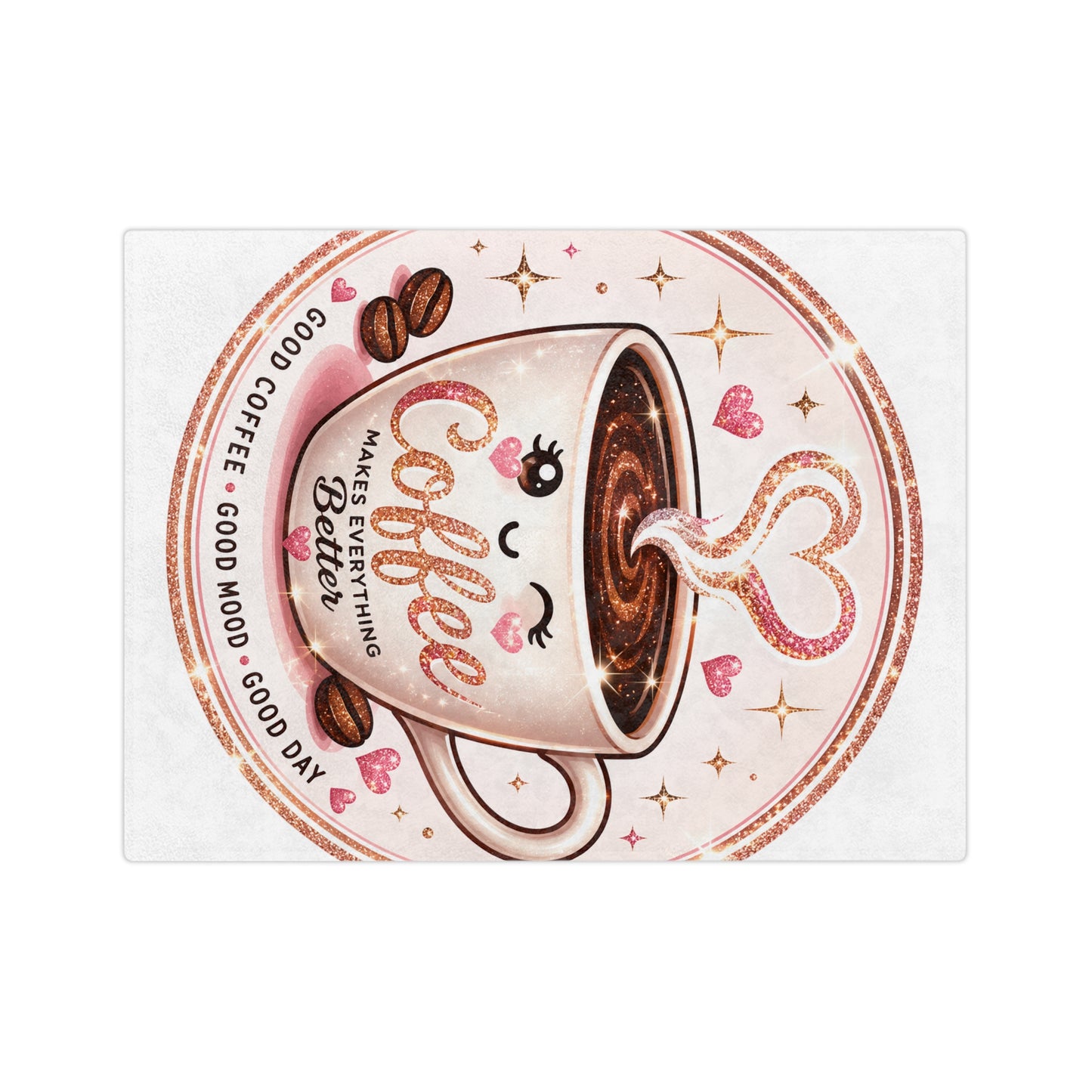 Cozy Coffee Lover Velveteen Blanket — Soft Plush Throw for Relaxing Days