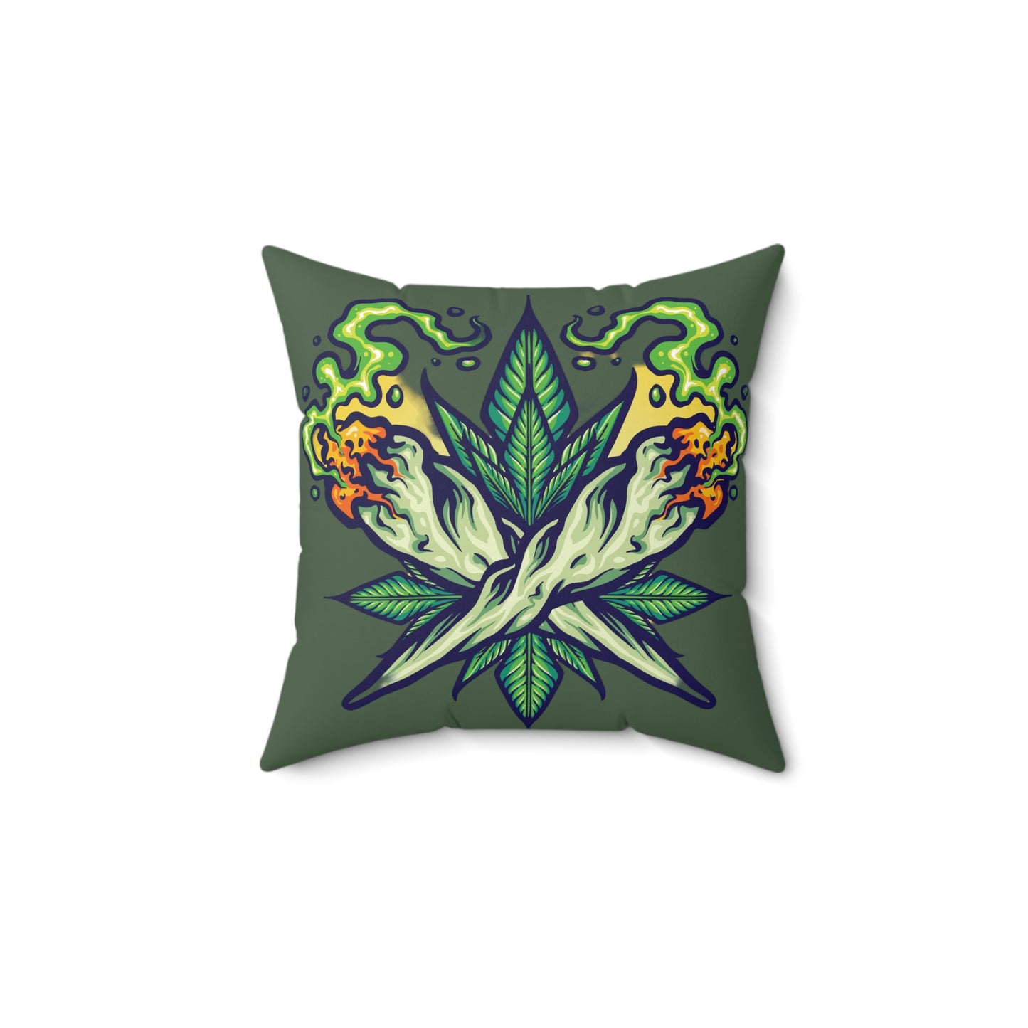 Cannabis Leaf Throw Pillow — Bold Graphic Decorative Cushion