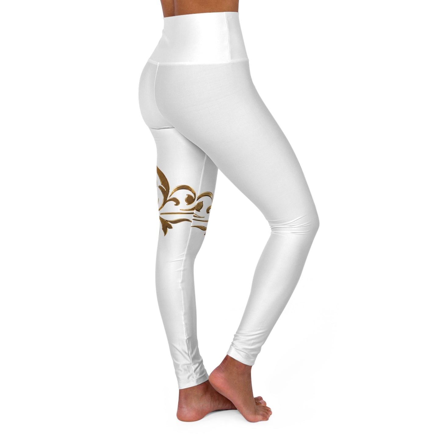 The Chic Co. Signature Gold Flourish High-Waist Yoga Leggings