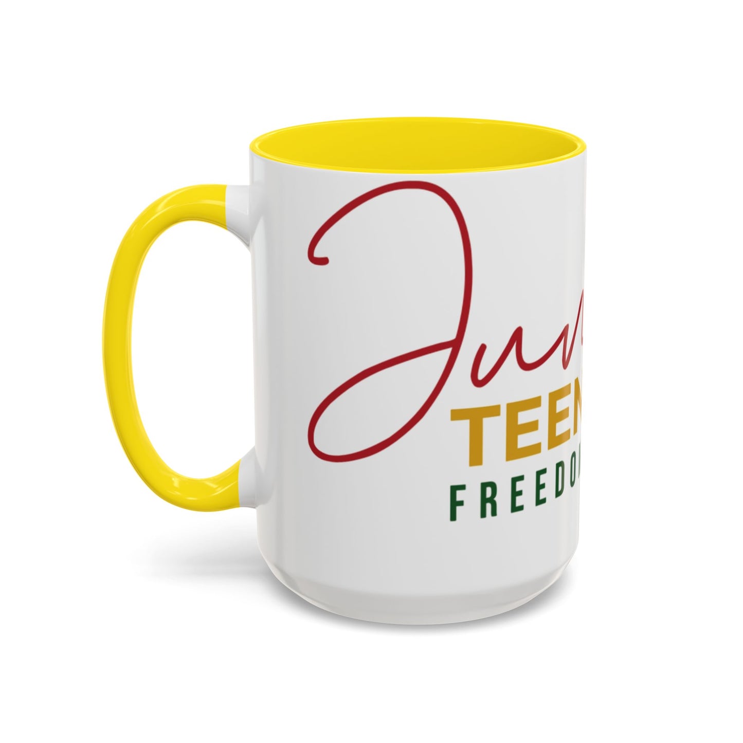 Juneteenth Coffee Mug — Black Woman Portrait "Juneteenth Freedom Day" Accent Mug