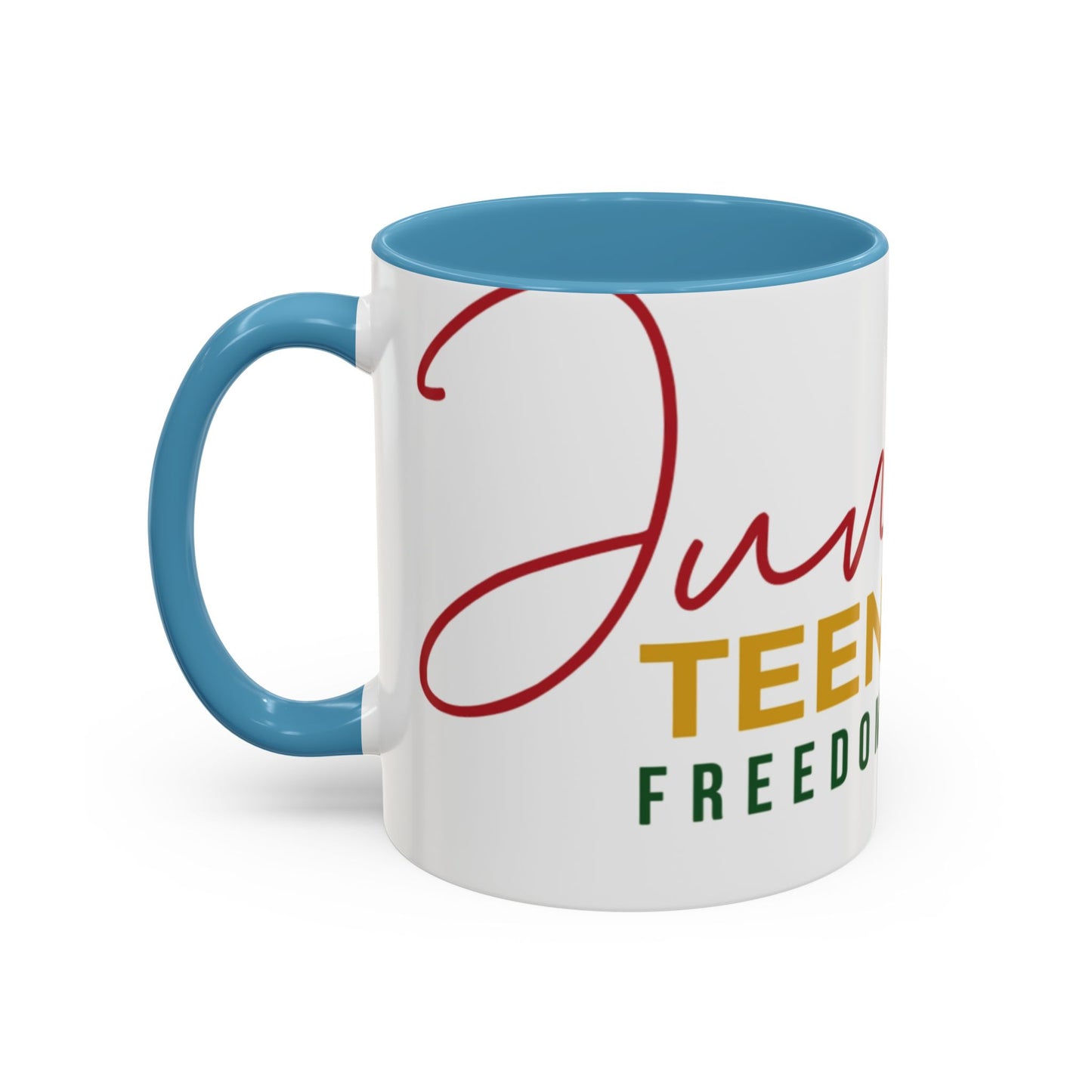 Juneteenth Coffee Mug — Black Woman Portrait "Juneteenth Freedom Day" Accent Mug