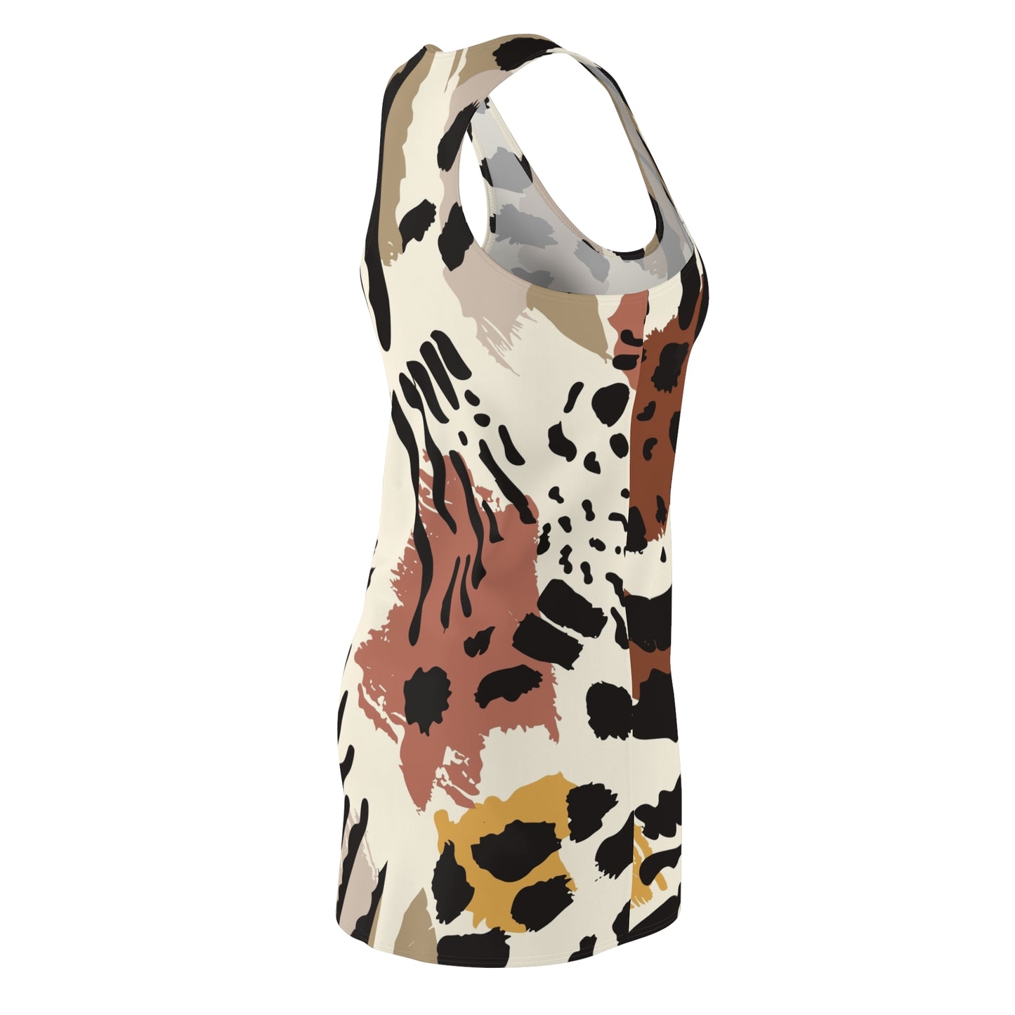 Racerback Dress — Abstract Earth-Tone Animal Print