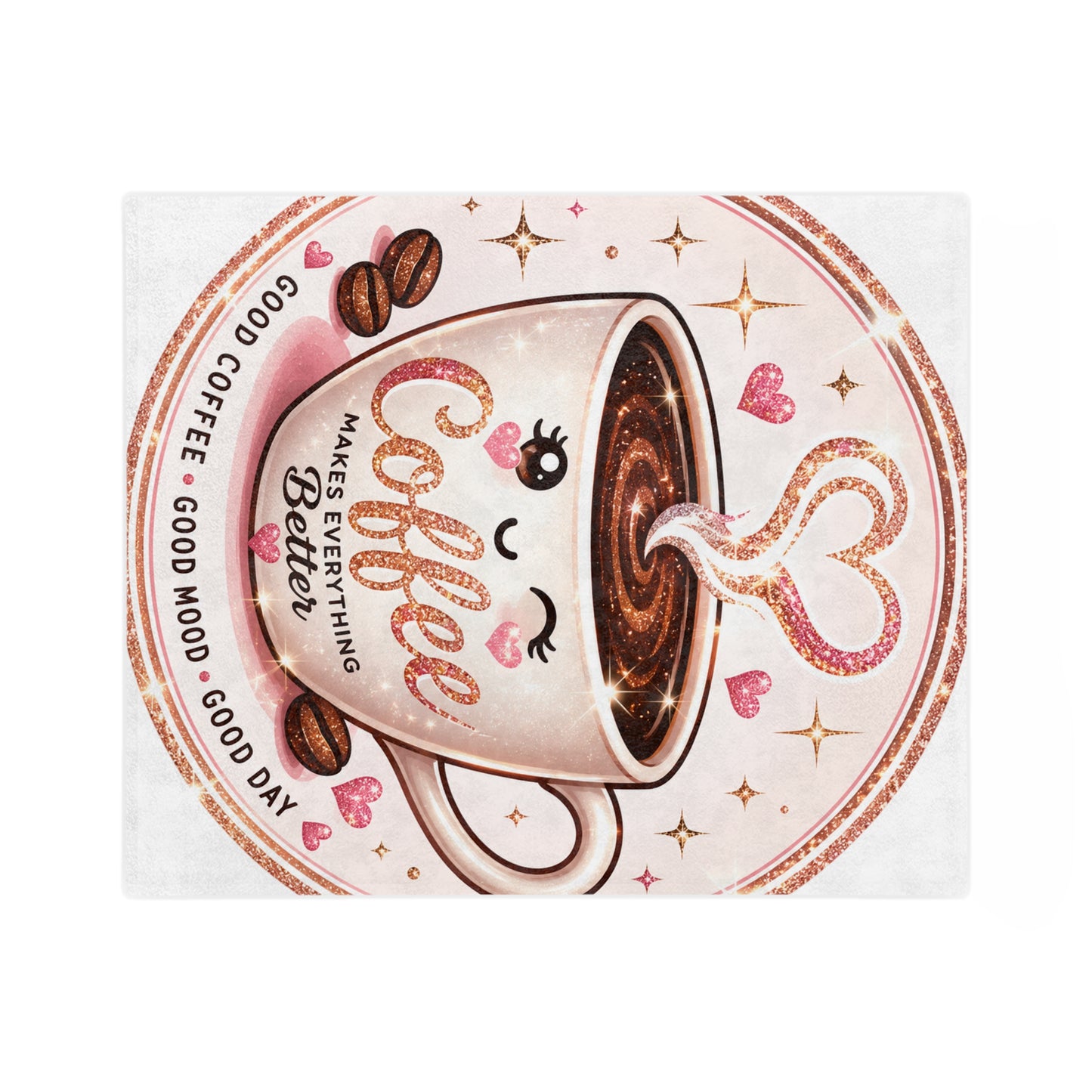 Cozy Coffee Lover Velveteen Blanket — Soft Plush Throw for Relaxing Days