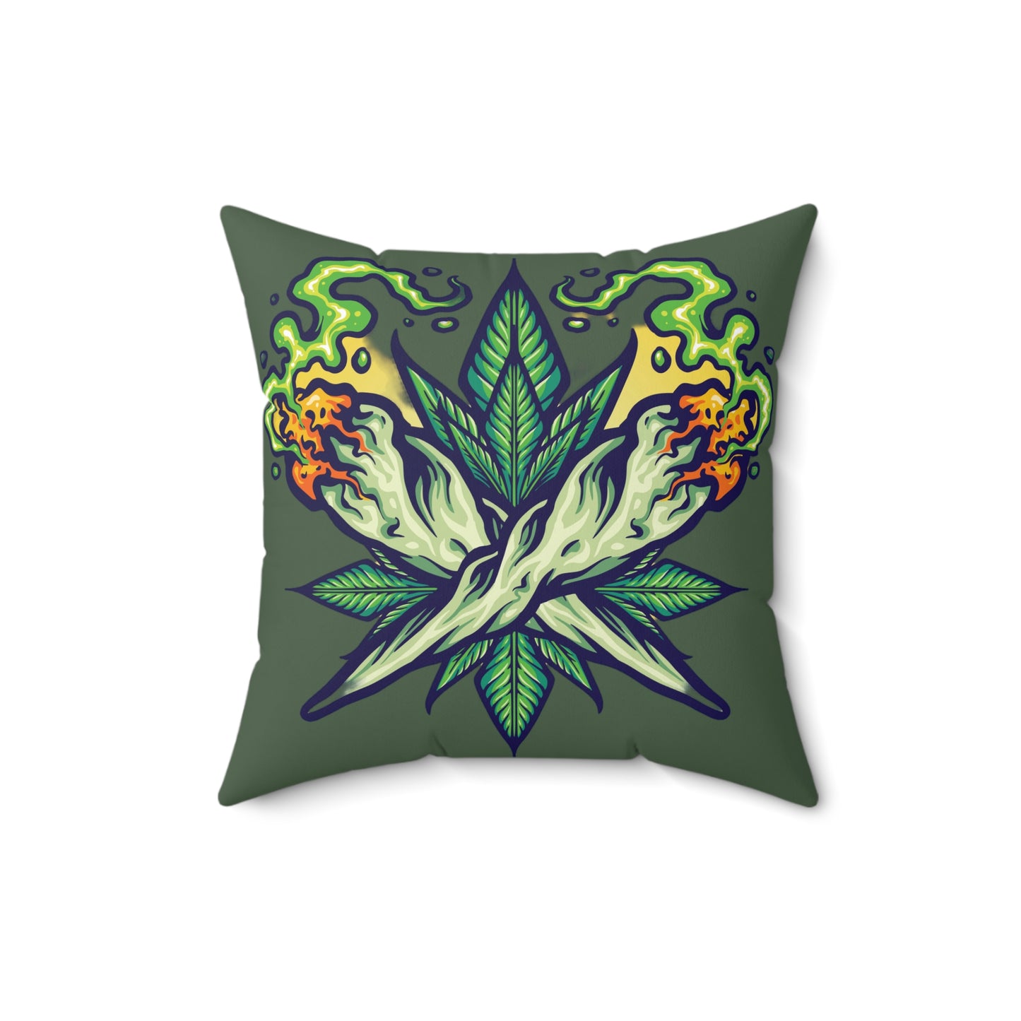 Cannabis Leaf Throw Pillow — Bold Graphic Decorative Cushion
