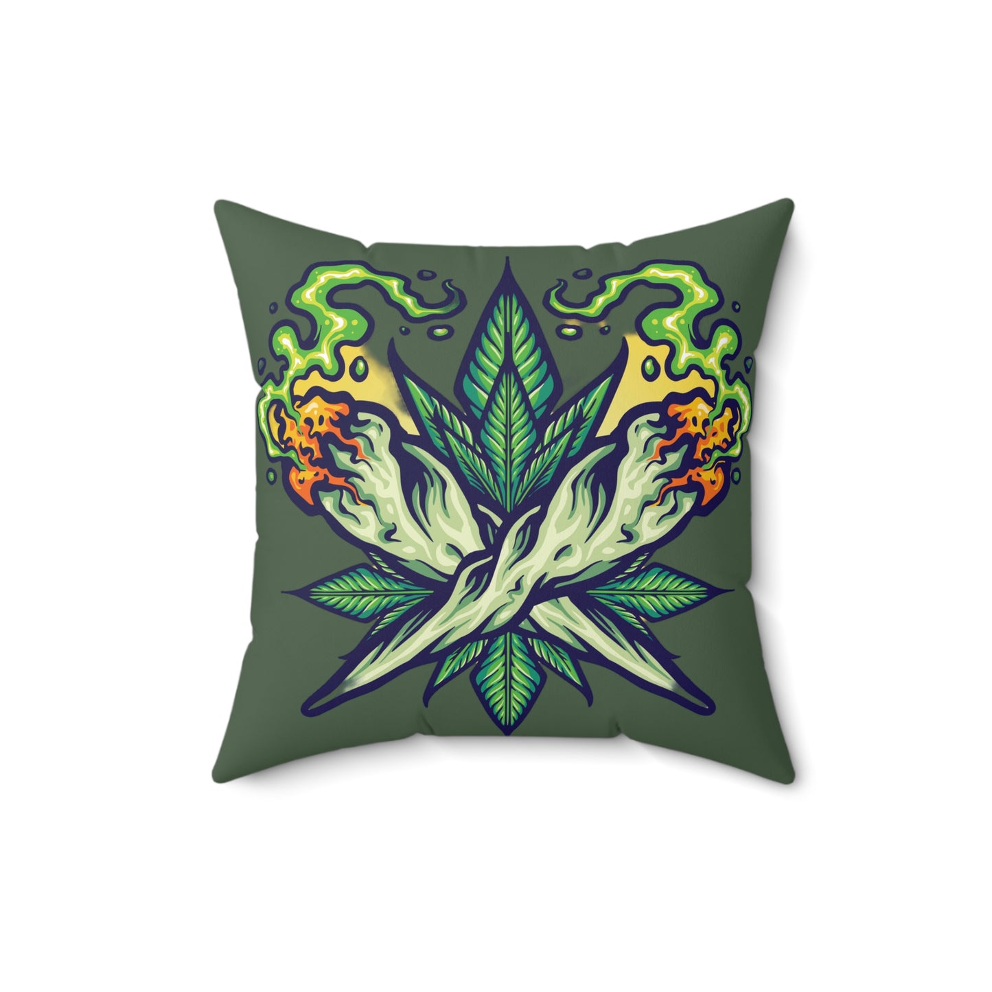 Cannabis Leaf Throw Pillow — Bold Graphic Decorative Cushion