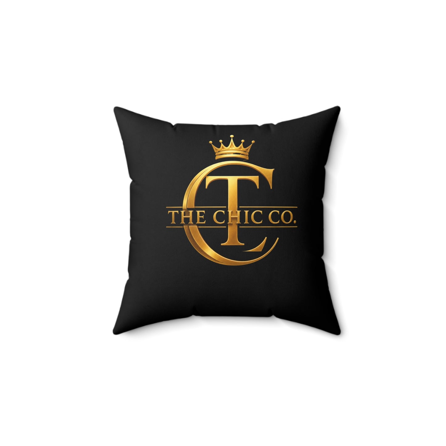 Faux Suede Pillow — The Chic Co. Signature Gold Crown Logo Accent Pillow