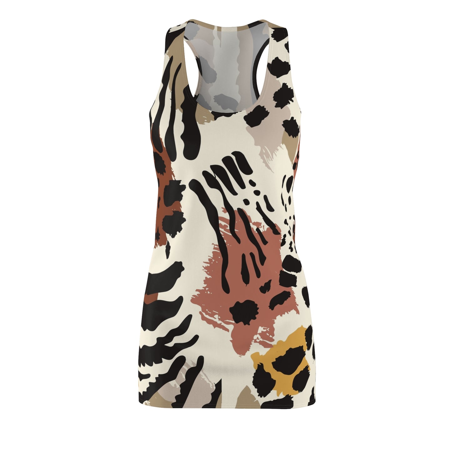 Racerback Dress — Abstract Earth-Tone Animal Print